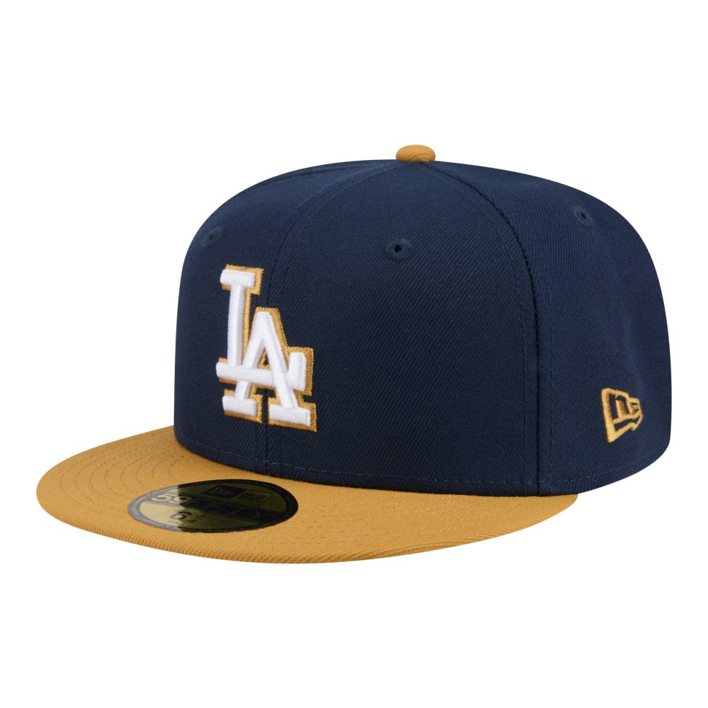 Los Angeles Dodgers Two-Tone Color Pack 59FIFTY Fitted Hat Navy/Khaki | New Era