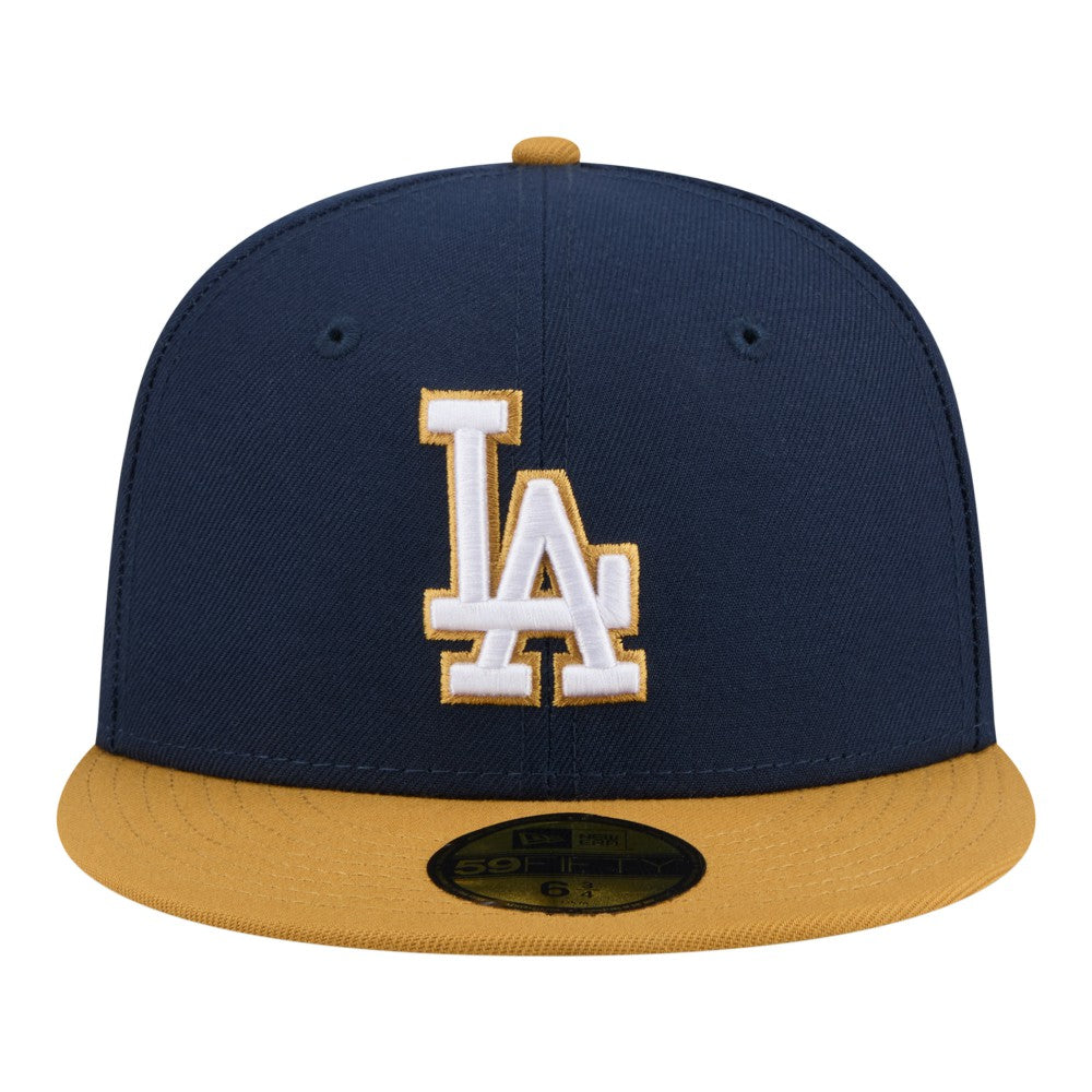 Los Angeles Dodgers Two-Tone Color Pack 59FIFTY Fitted Hat Navy/Khaki | New Era