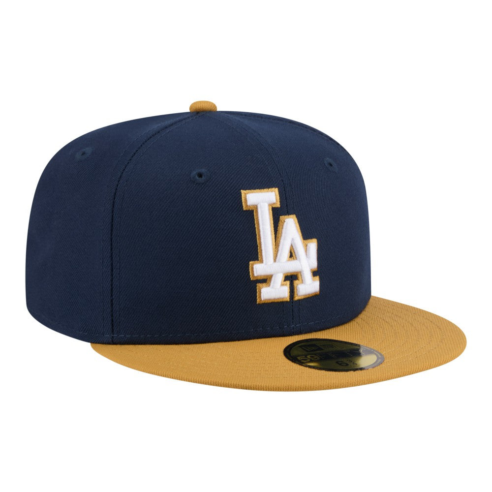 Los Angeles Dodgers Two-Tone Color Pack 59FIFTY Fitted Hat Navy/Khaki | New Era