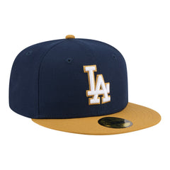 Los Angeles Dodgers Two-Tone Color Pack 59FIFTY Fitted Hat Navy/Khaki | New Era