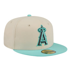 Los Angeles Angels Two-Tone Color Pack 59FIFTY Fitted Hat Light Beige/Turquoise | New Era