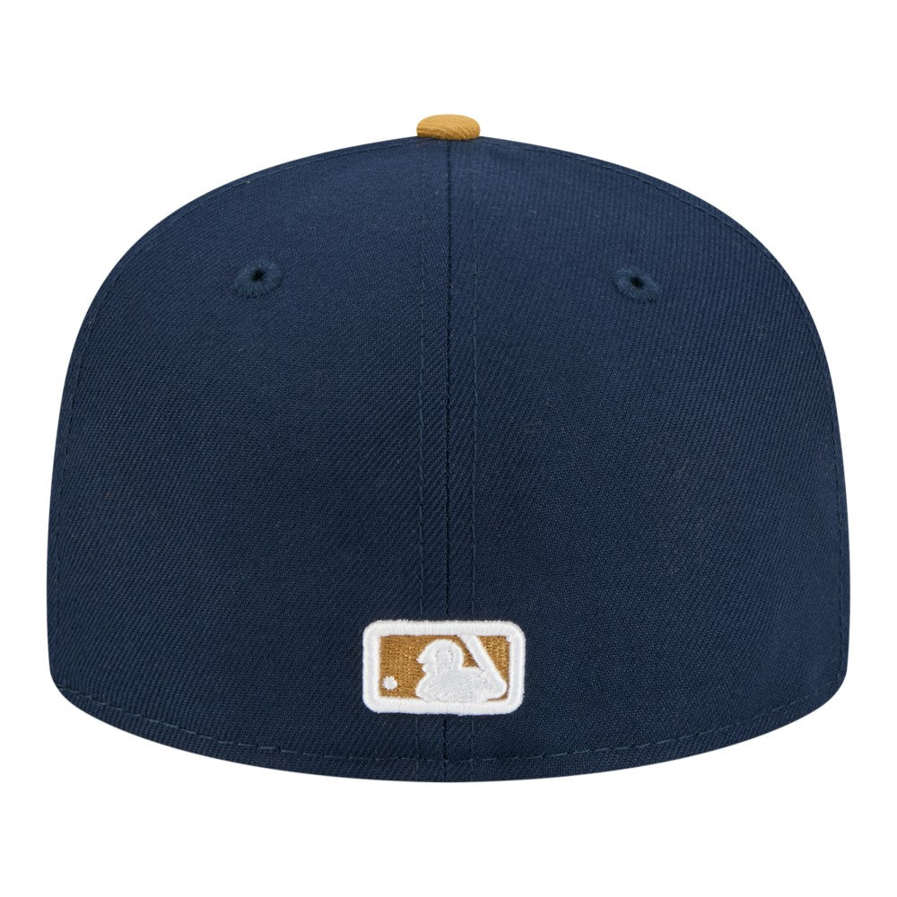 Milwaukee Brewers Two-Tone Color Pack 59FIFTY Fitted Hat Navy/Khaki | New Era