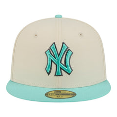 New York Yankees Two-Tone Color Pack 59FIFTY Fitted Hat Light Beige/Turquoise | New Era