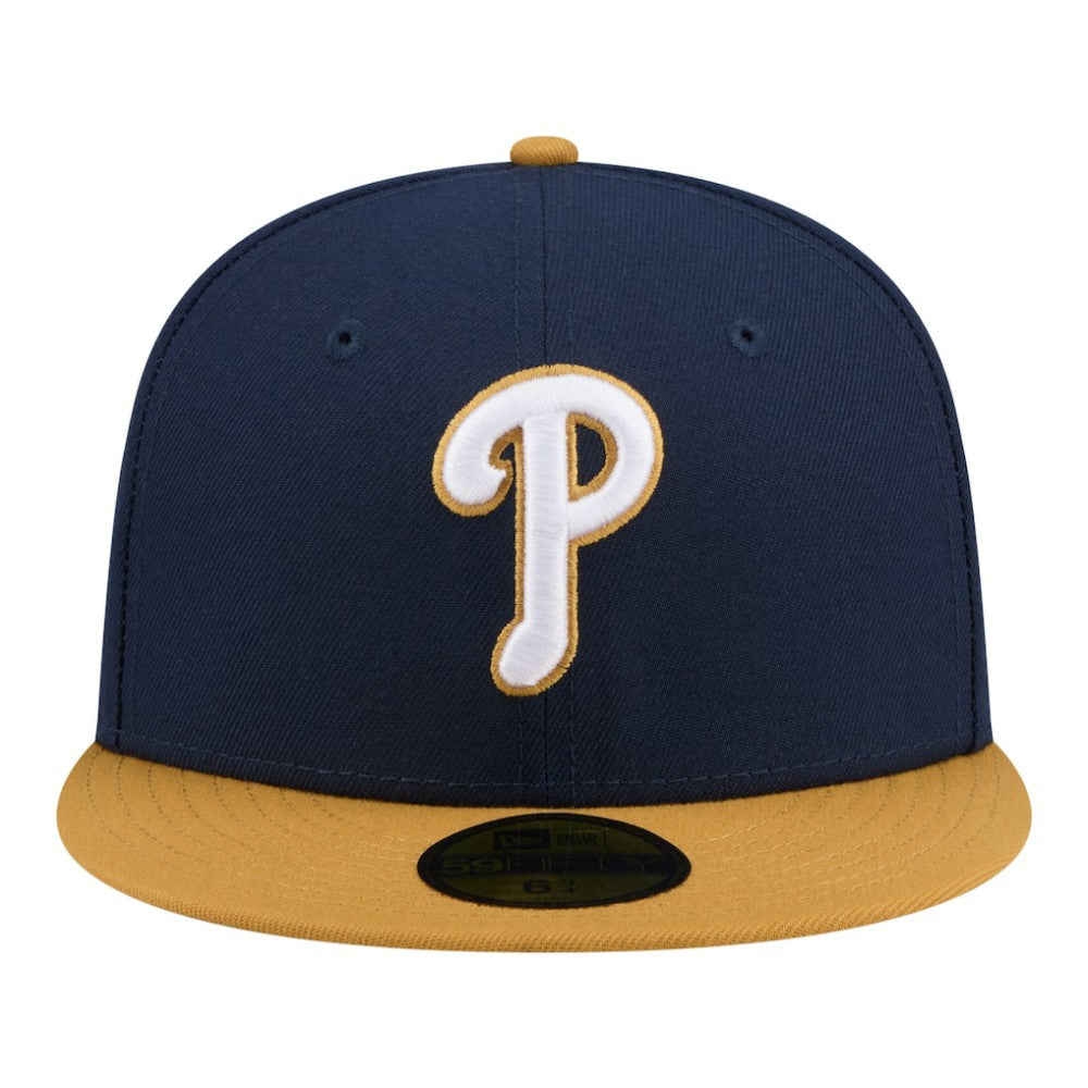 Philadelphia Phillies Two-Tone Color Pack 59FIFTY Fitted Hat Navy/Khaki | New Era