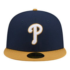 Philadelphia Phillies Two-Tone Color Pack 59FIFTY Fitted Hat Navy/Khaki | New Era