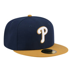 Philadelphia Phillies Two-Tone Color Pack 59FIFTY Fitted Hat Navy/Khaki | New Era