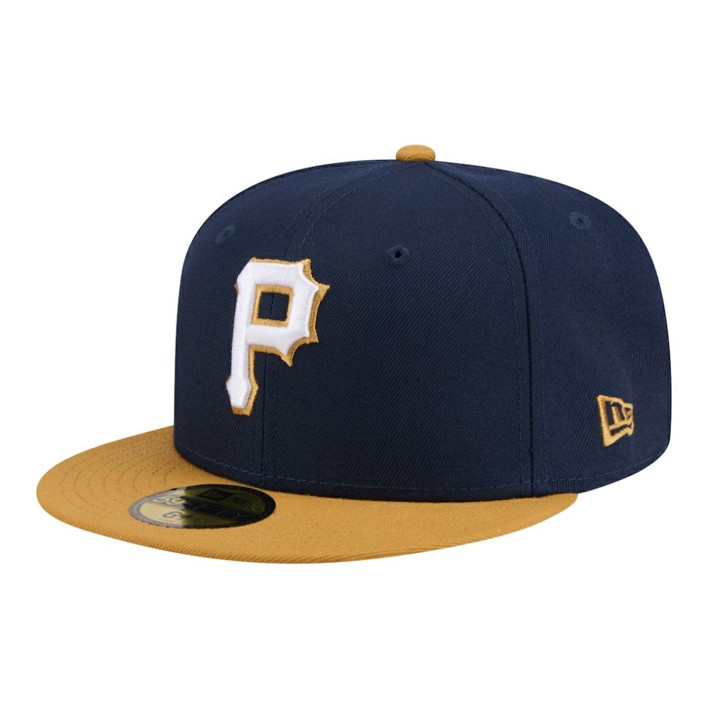 Pittsburgh Pirates Two-Tone Color Pack 59FIFTY Fitted Hat Navy/Khaki | New Era