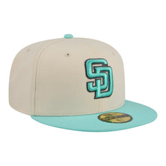 San Diego Padres Two-Tone Color Pack 59FIFTY Fitted Hat Light Beige/Turquoise | New Era