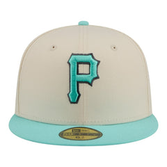 Pittsburgh Pirates Two-Tone Color Pack 59FIFTY Fitted Hat Light Beige/Turquoise | New Era