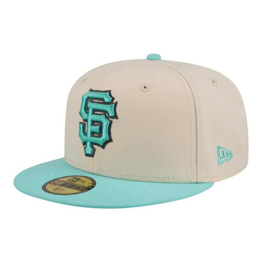 San Francisco Giants Two-Tone Color Pack 59FIFTY Fitted Hat Light Beige/Turquoise | New Era