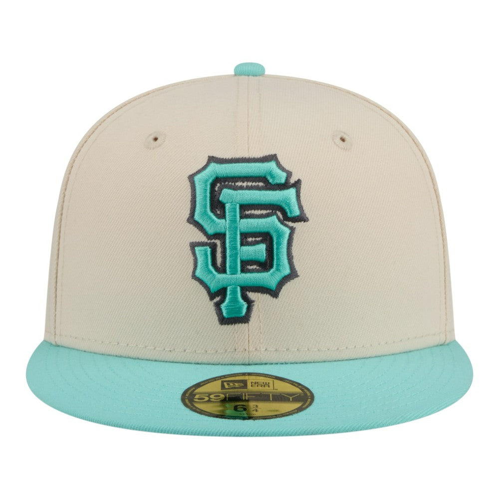 San Francisco Giants Two-Tone Color Pack 59FIFTY Fitted Hat Light Beige/Turquoise | New Era