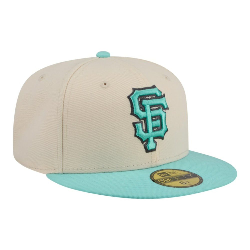 San Francisco Giants Two-Tone Color Pack 59FIFTY Fitted Hat Light Beige/Turquoise | New Era