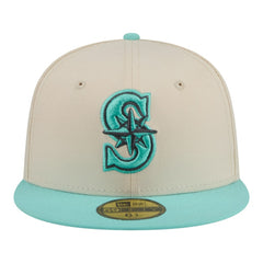 Seattle Mariners Two-Tone Color Pack 59FIFTY Fitted Hat Light Beige/Turquoise | New Era