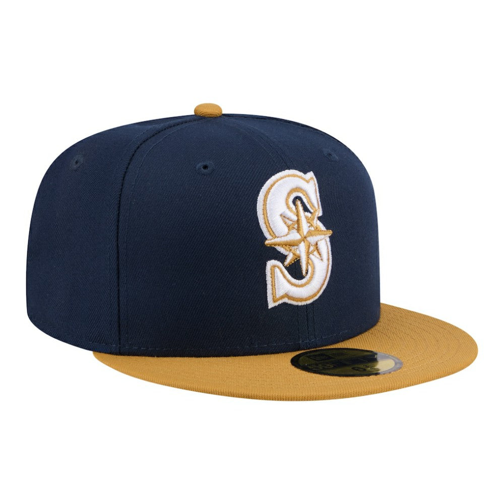 Seattle Mariners Two-Tone Color Pack 59FIFTY Fitted Hat Navy/Khaki | New Era