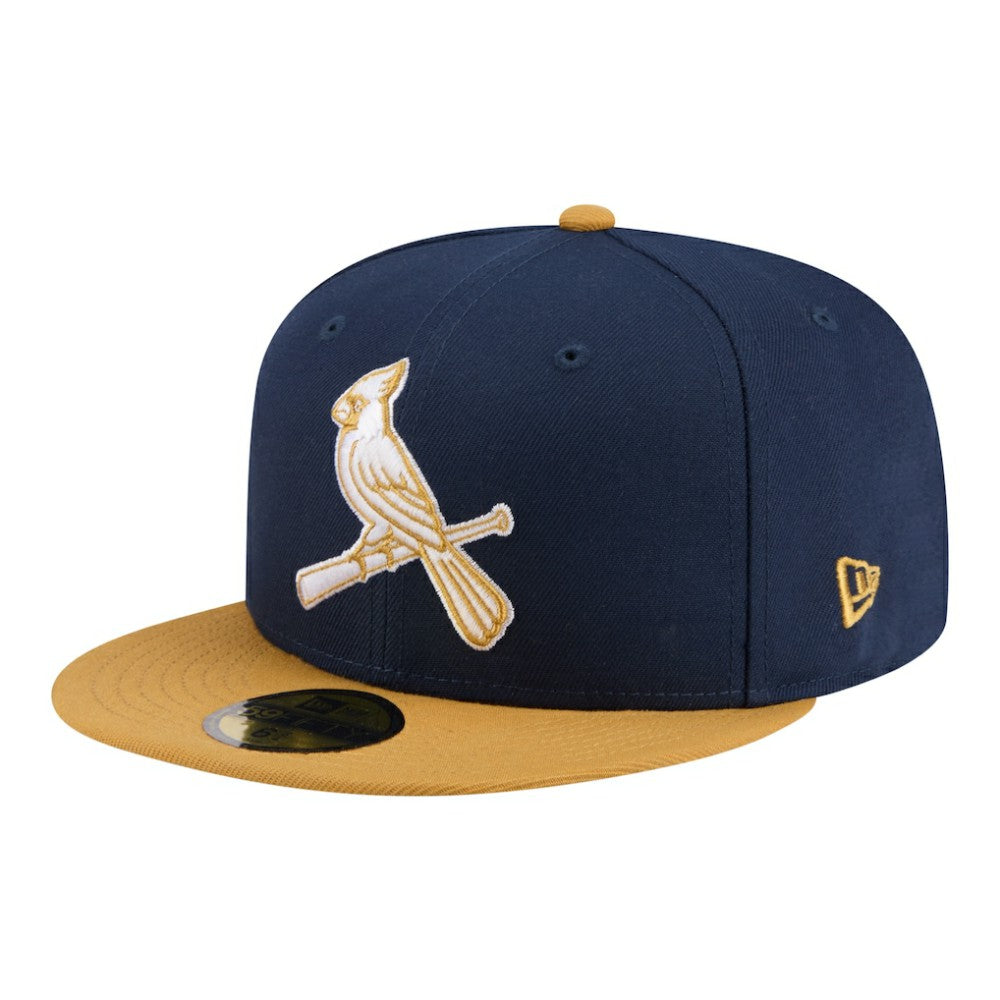 St. Louis Cardinals Two-Tone Color Pack 59FIFTY Fitted Hat Navy/Khaki | New Era