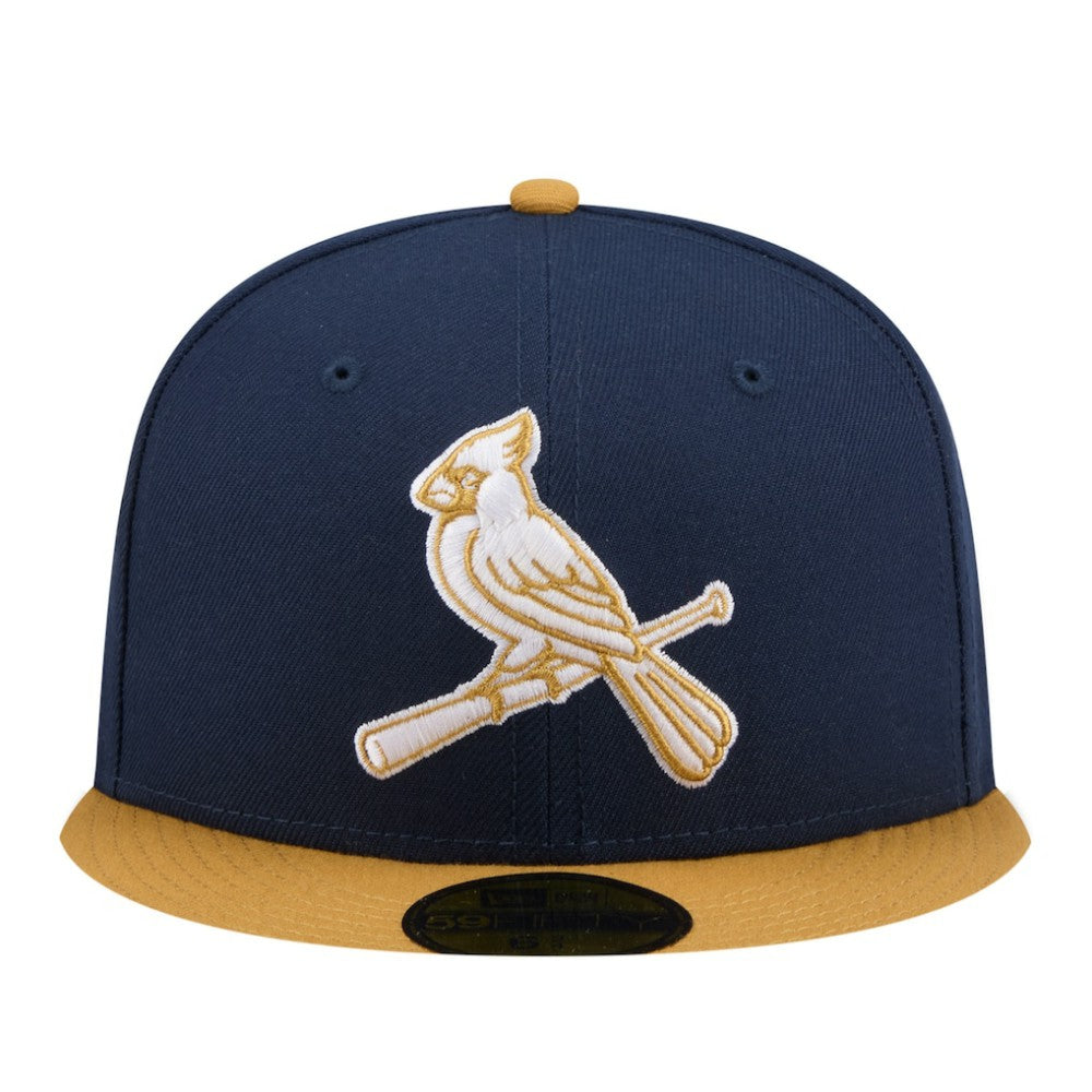 St. Louis Cardinals Two-Tone Color Pack 59FIFTY Fitted Hat Navy/Khaki | New Era