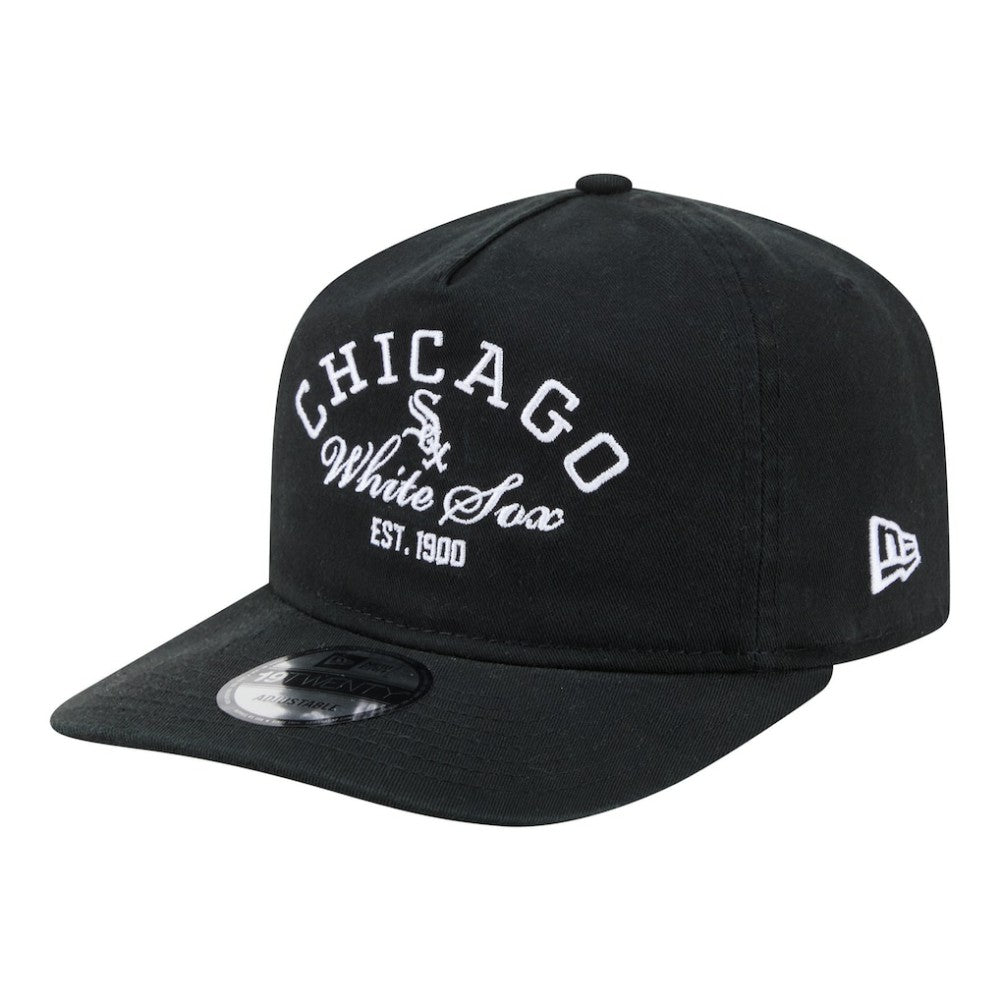 Chicago White Sox Stacked 19TWENTY Adjustable Hat Black | New Era