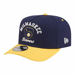 Milwaukee Brewers Arched A-Frame 9FIFTY Adjustable Hat Navy/Gold | New Era