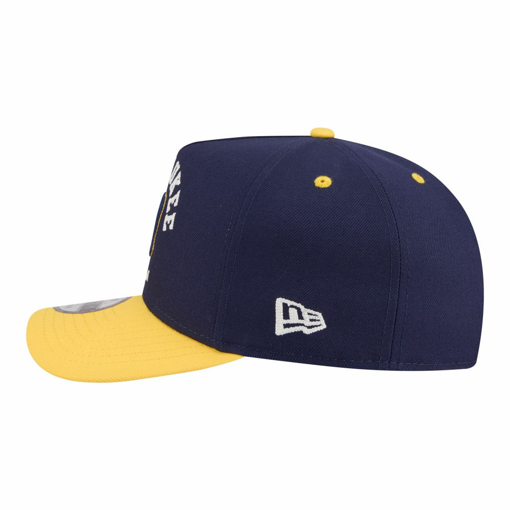 Milwaukee Brewers Arched A-Frame 9FIFTY Adjustable Hat Navy/Gold | New Era