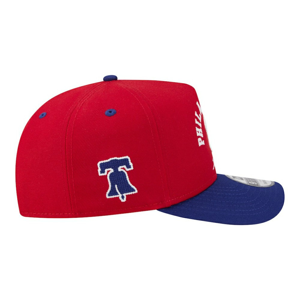 Philadelphia Phillies Arched A-Frame 9FIFTY Adjustable Hat Red/Royal | New Era