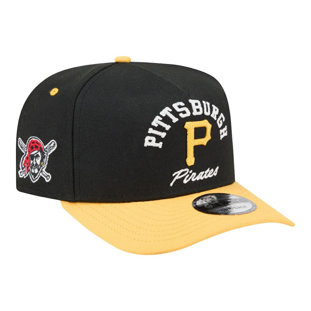 Pittsburgh Pirates Arched A-Frame 9FIFTY Adjustable Hat Black/Gold | New Era