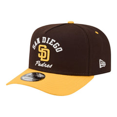 San Diego Padres Arched A-Frame 9FIFTY Adjustable Hat Brown/Gold | New Era