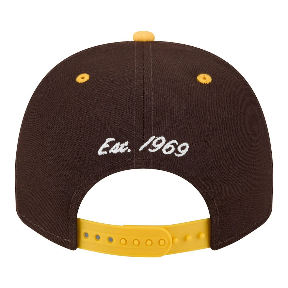 San Diego Padres Arched A-Frame 9FIFTY Adjustable Hat Brown/Gold | New Era