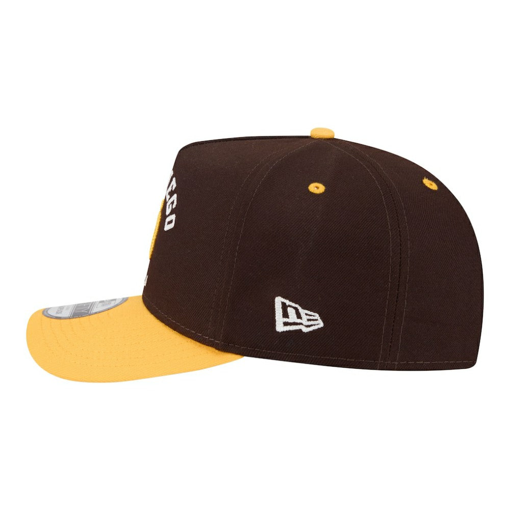 San Diego Padres Arched A-Frame 9FIFTY Adjustable Hat Brown/Gold | New Era