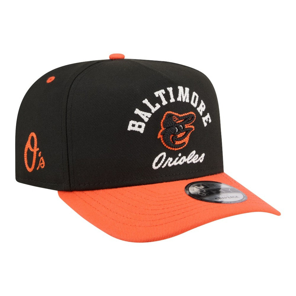 Baltimore Orioles Arched A-Frame 9FIFTY Adjustable Hat Black/Orange | New Era