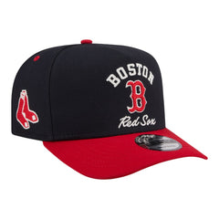 Boston Red Sox Arched A-Frame 9FIFTY Adjustable Hat Navy/Red | New Era