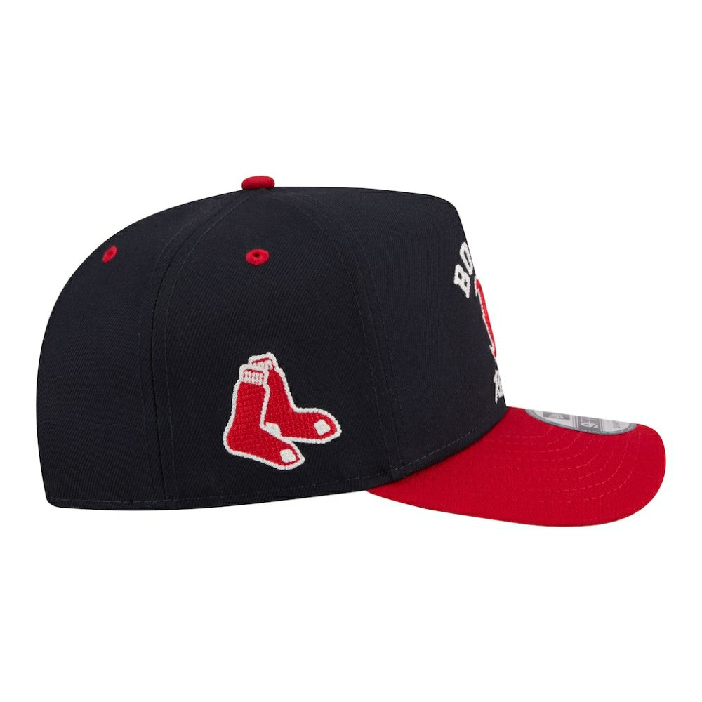 Boston Red Sox Arched A-Frame 9FIFTY Adjustable Hat Navy/Red | New Era