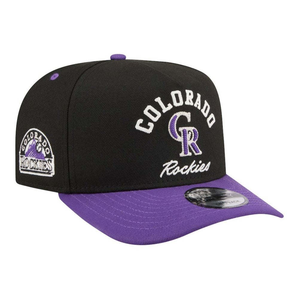 Colorado Rockies Arched A-Frame 9FIFTY Adjustable Hat Black/Purple | New Era