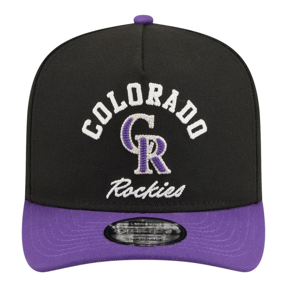 Colorado Rockies Arched A-Frame 9FIFTY Adjustable Hat Black/Purple | New Era