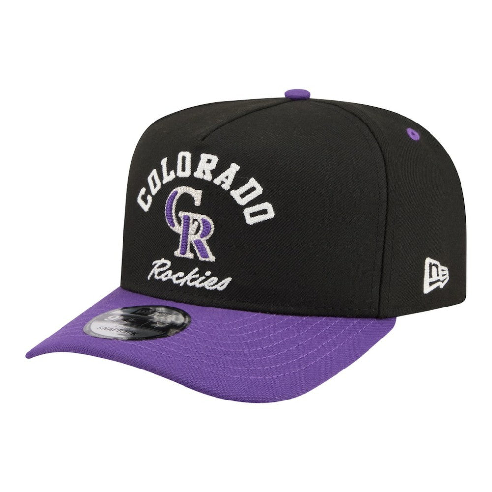 Colorado Rockies Arched A-Frame 9FIFTY Adjustable Hat Black/Purple | New Era