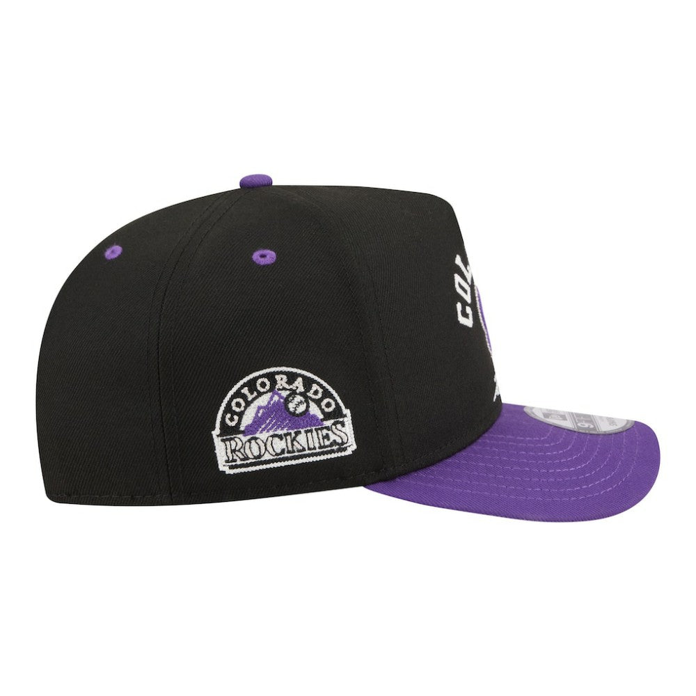 Colorado Rockies Arched A-Frame 9FIFTY Adjustable Hat Black/Purple | New Era