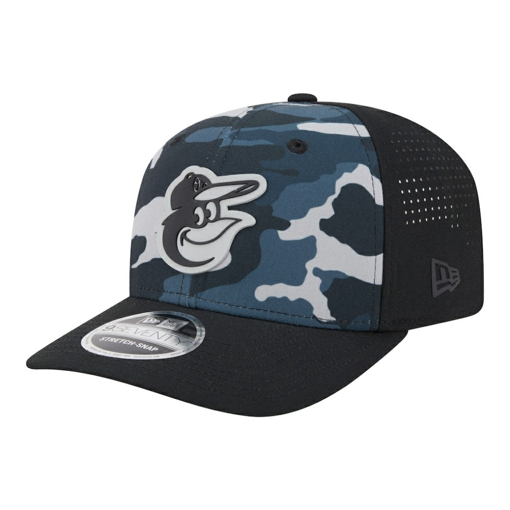 Baltimore Orioles Tonal Camo 9SEVENTY Stretch-Snap Hat Black | New Era