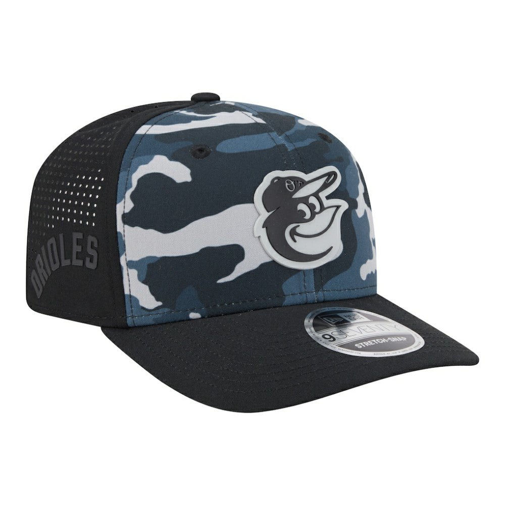 Baltimore Orioles Tonal Camo 9SEVENTY Stretch-Snap Hat Black | New Era