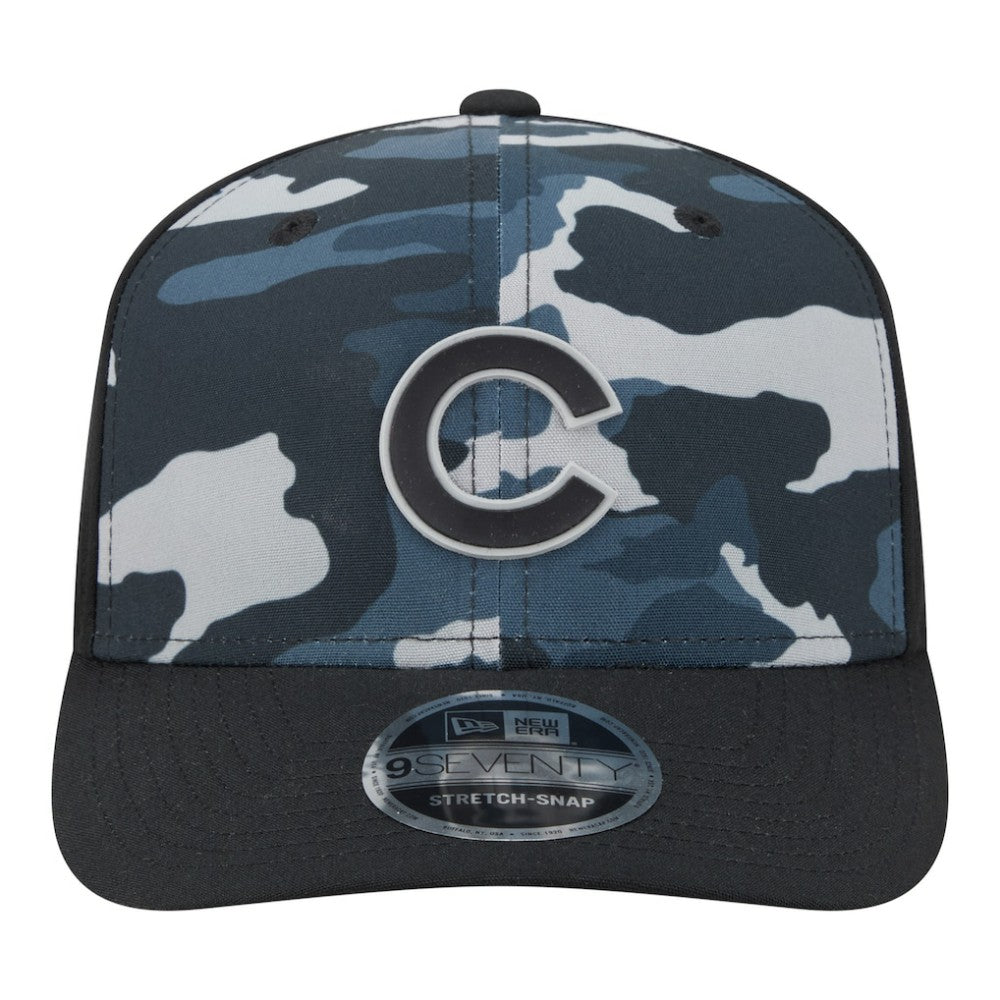 Chicago Cubs Tonal Camo 9SEVENTY Stretch-Snap Hat Black | New Era