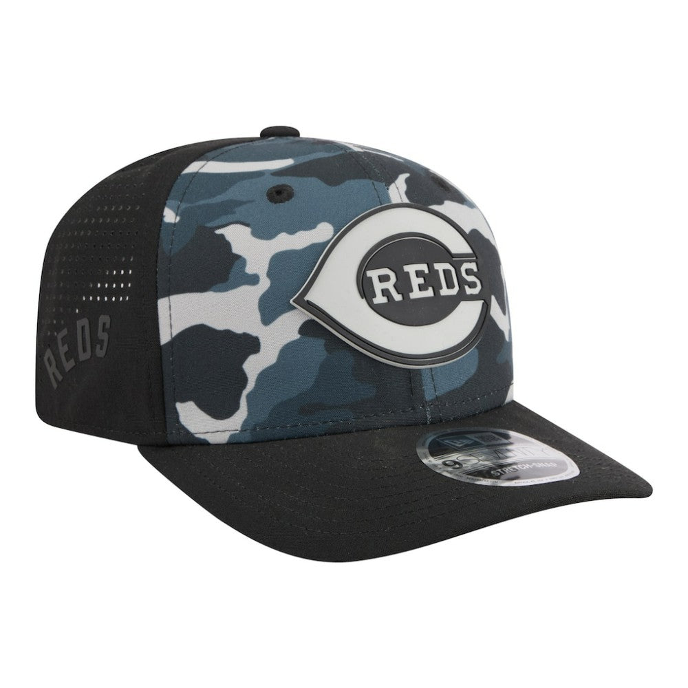 Cincinnati Reds Tonal Camo 9SEVENTY Stretch-Snap Hat Black | New Era