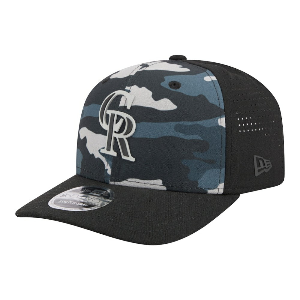Colorado Rockies Tonal Camo 9SEVENTY Stretch-Snap Hat Black | New Era