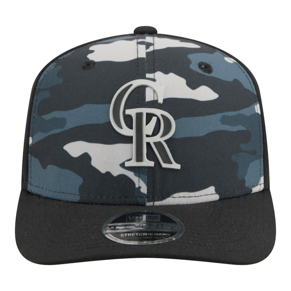 Colorado Rockies Tonal Camo 9SEVENTY Stretch-Snap Hat Black | New Era