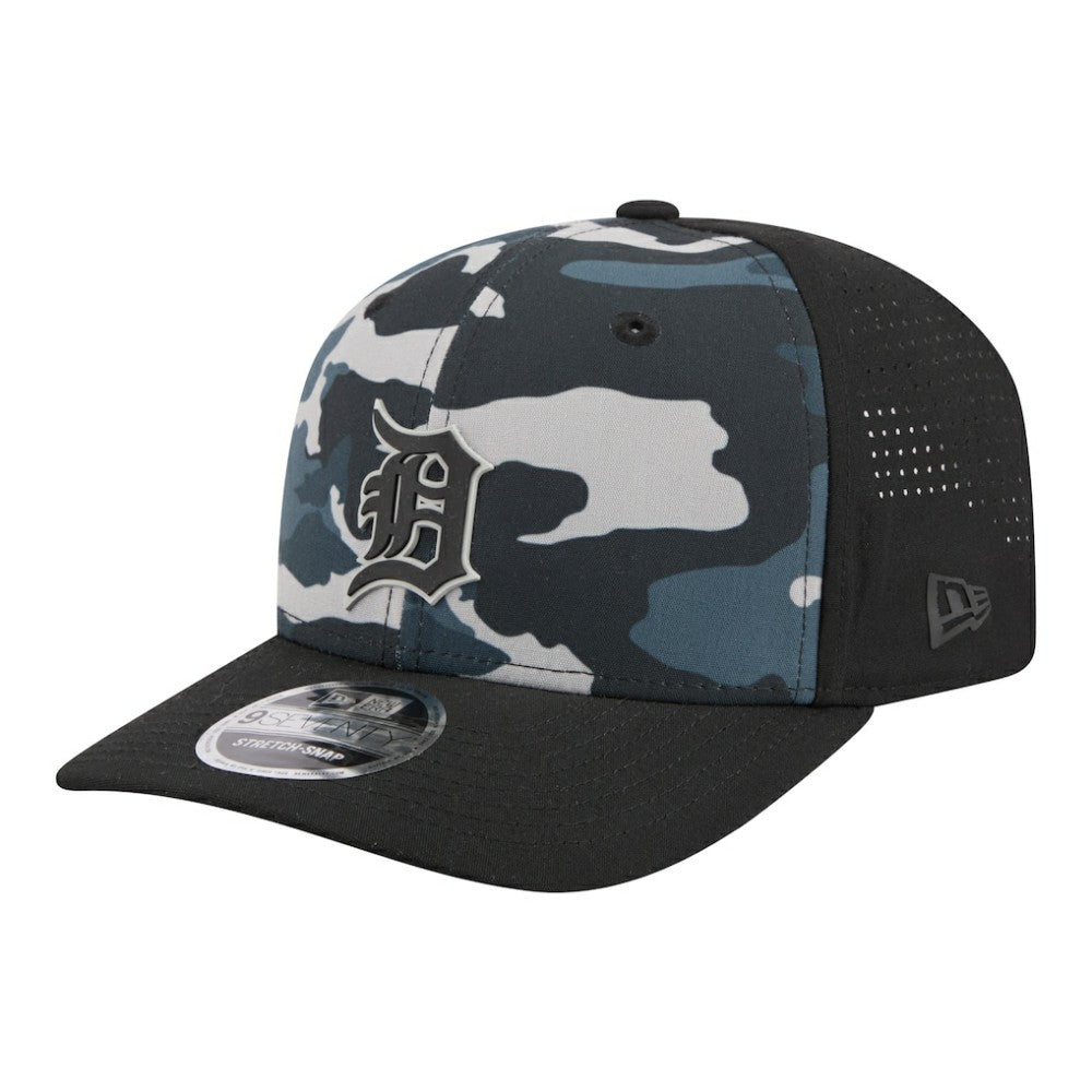 Detroit Tigers Tonal Camo 9SEVENTY Stretch-Snap Hat Black | New Era
