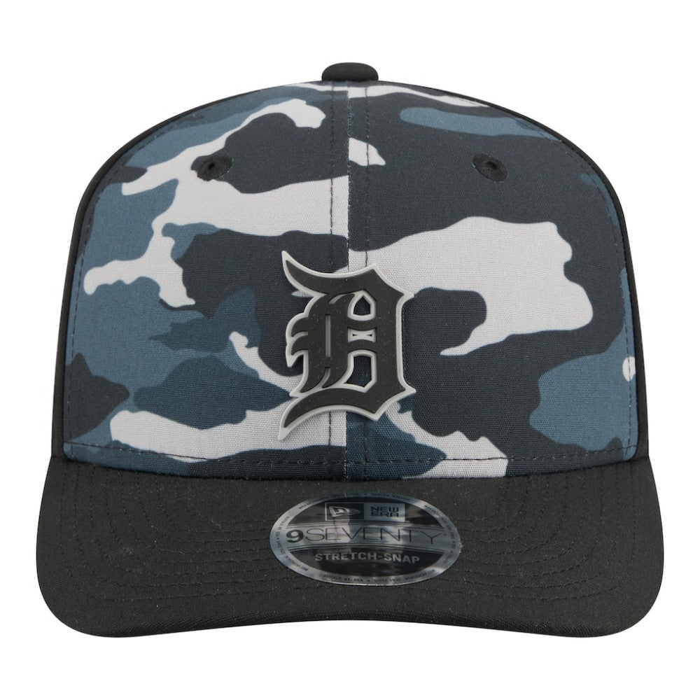 Detroit Tigers Tonal Camo 9SEVENTY Stretch-Snap Hat Black | New Era
