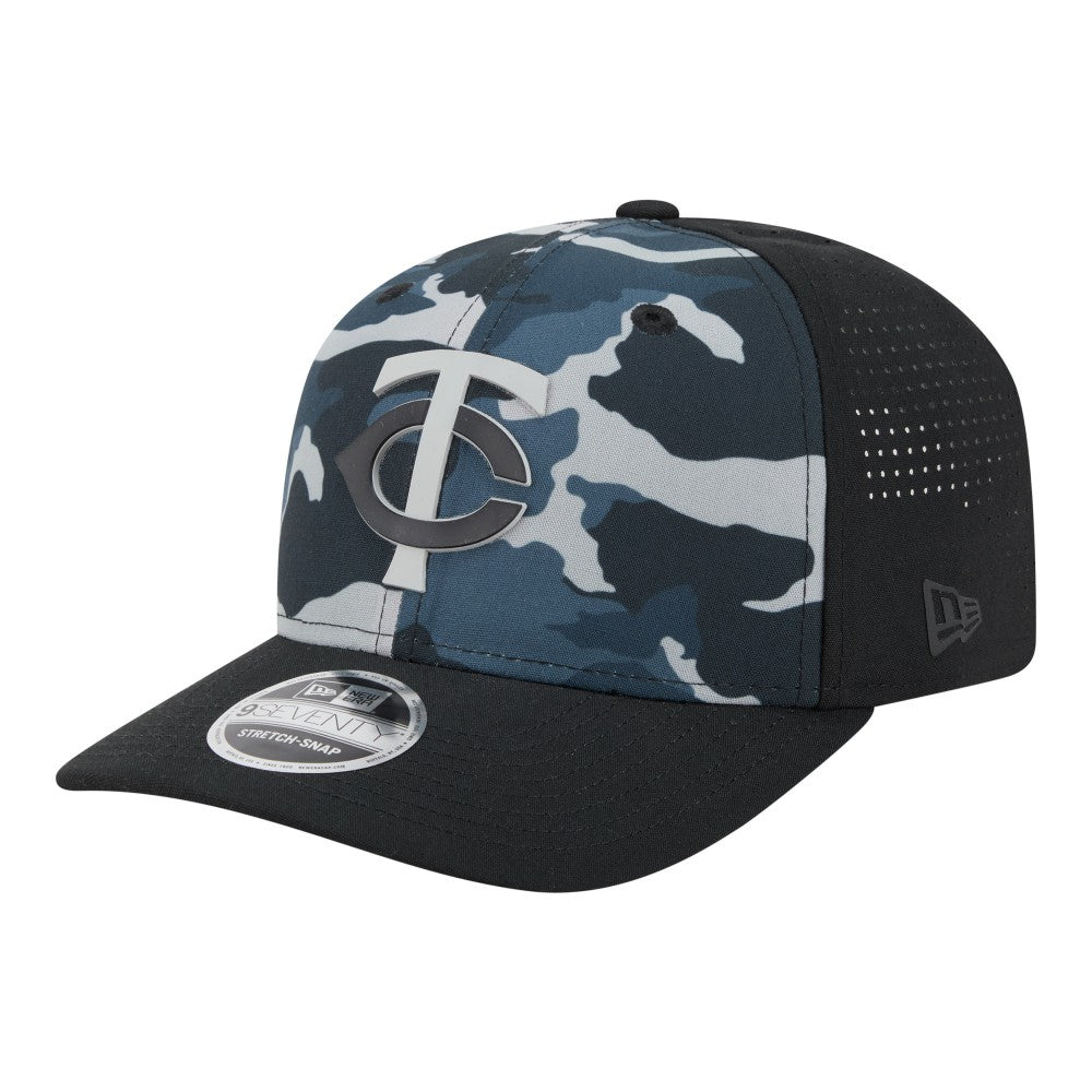 Minnesota Twins Tonal Camo 9SEVENTY Stretch-Snap Hat Black | New Era