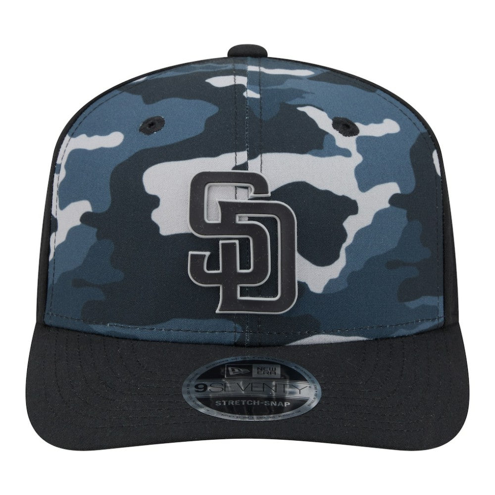 San Diego Padres Tonal Camo 9SEVENTY Stretch-Snap Hat Black | New Era
