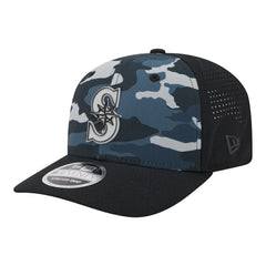 Seattle Mariners Tonal Camo 9SEVENTY Stretch-Snap Hat Black | New Era