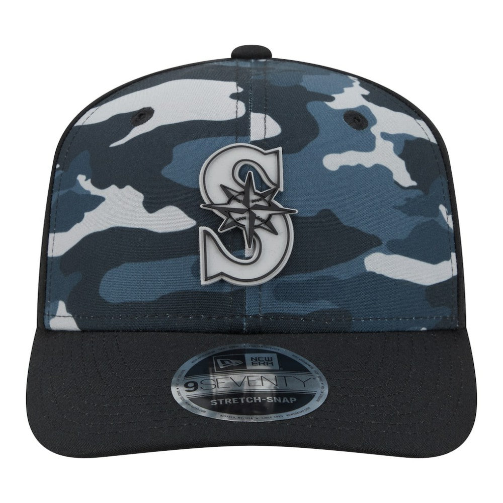 Seattle Mariners Tonal Camo 9SEVENTY Stretch-Snap Hat Black | New Era