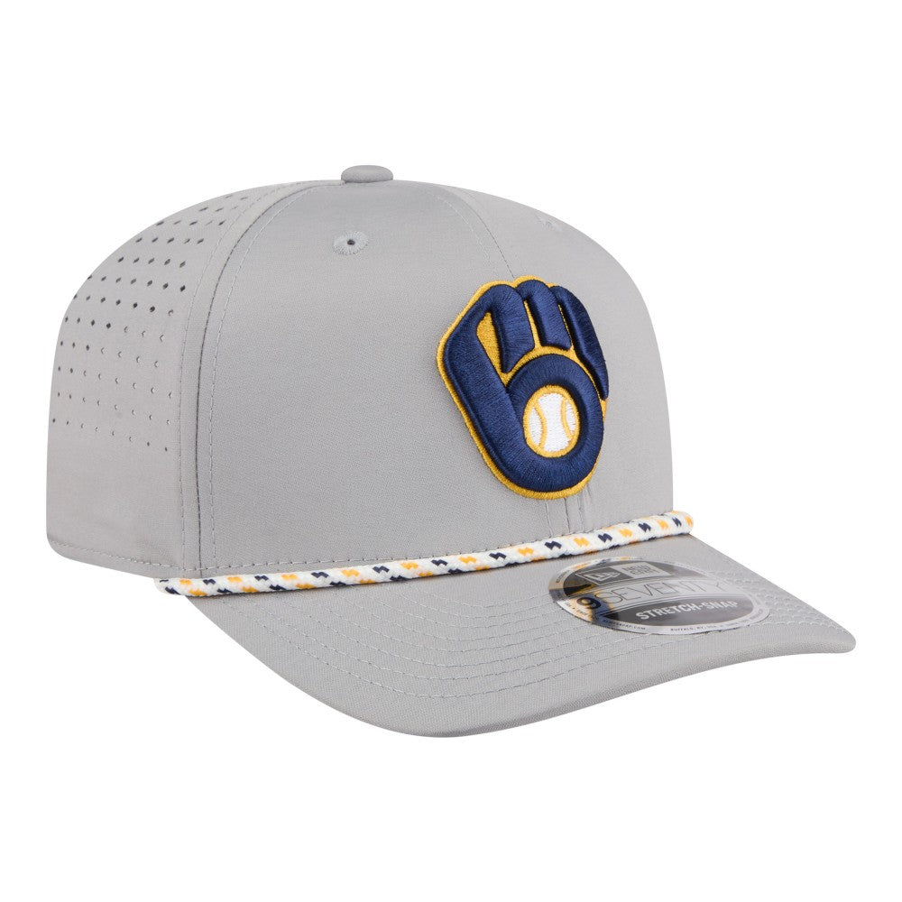 Milwaukee Brewers Sport Rope 9SEVENTY Adjustable Hat Gray | New Era