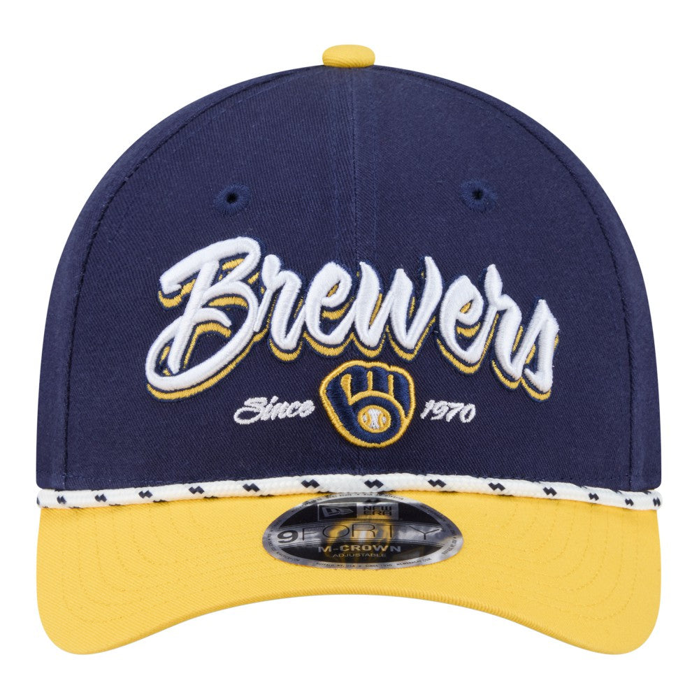 Milwaukee Brewers Team Loyal 9FORTY M-Crown Adjustable Hat Navy/Gold | New Era