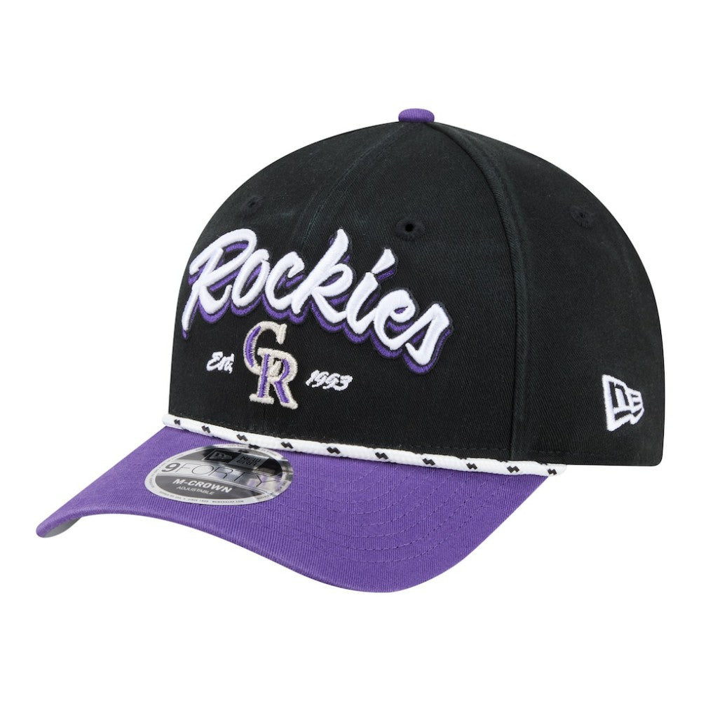 Colorado Rockies Team Loyal 9FORTY M-Crown Adjustable Hat Black/Purple | New Era